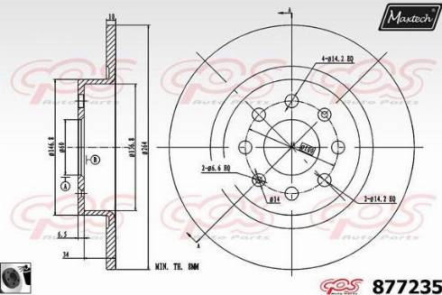 Maxtech 877235.0060 - Тормозной диск autospares.lv