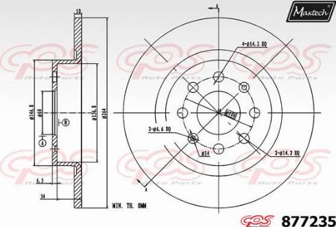 Maxtech 877235.0000 - Тормозной диск autospares.lv