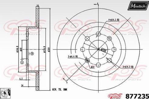 Maxtech 877235.0080 - Тормозной диск autospares.lv