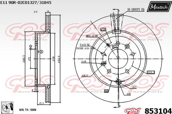 Maxtech 877235 - Тормозной диск autospares.lv