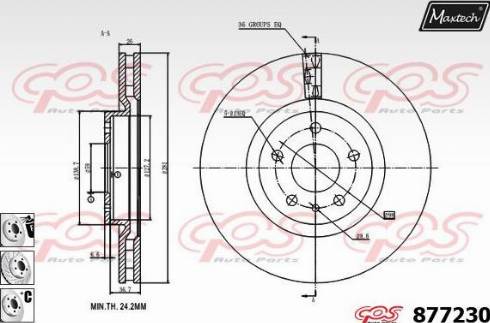 Maxtech 877230.6980 - Тормозной диск autospares.lv