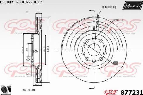 Maxtech 877231.0060 - Тормозной диск autospares.lv