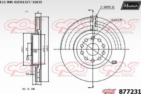 Maxtech 877231.0000 - Тормозной диск autospares.lv