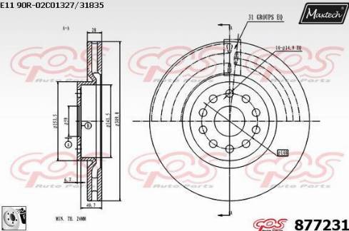 Maxtech 877231.0080 - Тормозной диск autospares.lv