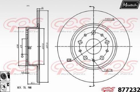 Maxtech 877232.6060 - Тормозной диск autospares.lv