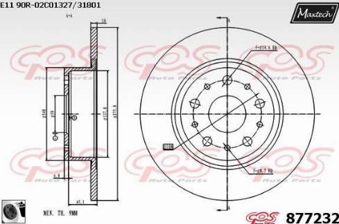 Maxtech 877232.0060 - Тормозной диск autospares.lv