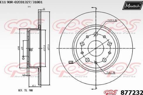 Maxtech 877232.0000 - Тормозной диск autospares.lv