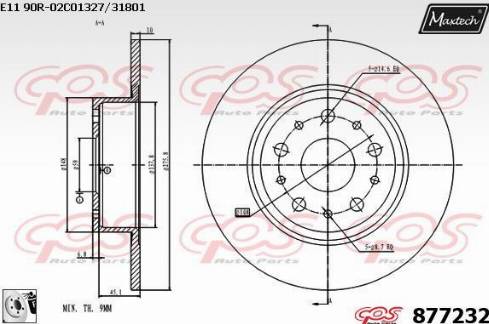 Maxtech 877232.0080 - Тормозной диск autospares.lv