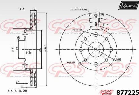 Maxtech 877225.0000 - Тормозной диск autospares.lv