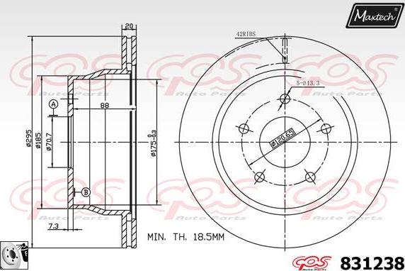 Maxtech 877225 - Тормозной диск autospares.lv