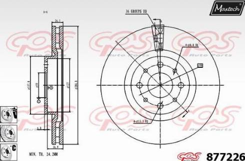 Maxtech 877226.6980 - Тормозной диск autospares.lv