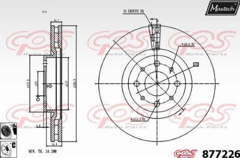 Maxtech 877226.6060 - Тормозной диск autospares.lv