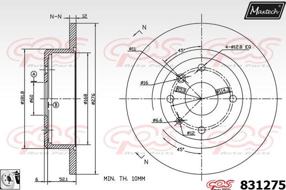 Maxtech 877226 - Тормозной диск autospares.lv