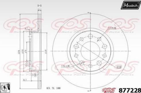 Maxtech 877228.0080 - Тормозной диск autospares.lv