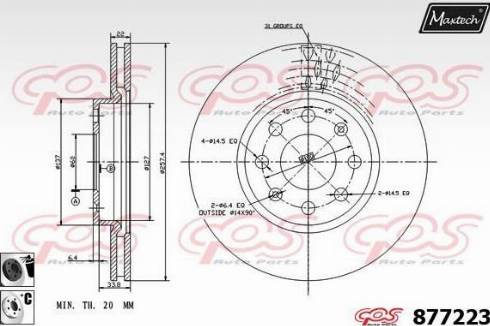 Maxtech 877223.6060 - Тормозной диск autospares.lv