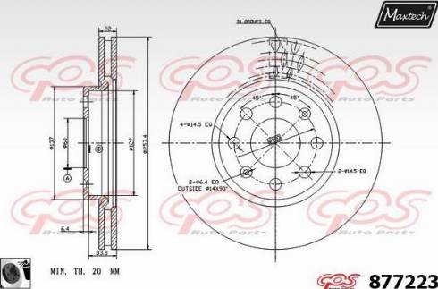 Maxtech 877223.0060 - Тормозной диск autospares.lv