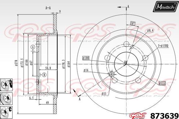 Maxtech 70160093 - Комплект направляющей гильзы, тормозной поршень autospares.lv