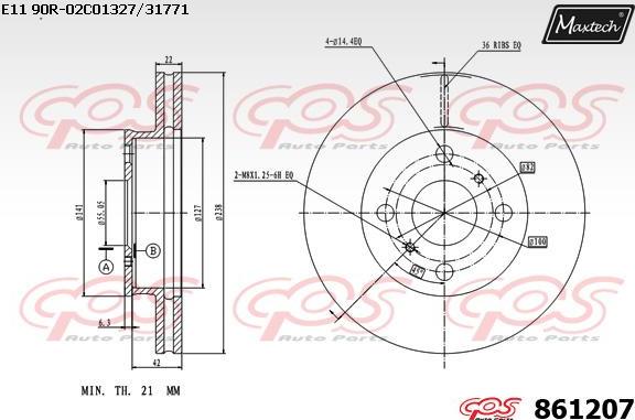 Maxtech 70160049 - Комплект направляющей гильзы, тормозной поршень autospares.lv