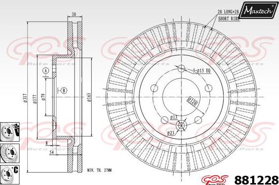 Maxtech 70160040 - Комплект направляющей гильзы, тормозной поршень autospares.lv