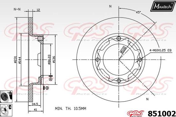 Maxtech 70160058 - Комплект направляющей гильзы, тормозной поршень autospares.lv