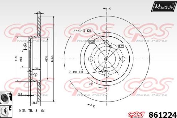 Maxtech 70160005 - Комплект направляющей гильзы, тормозной поршень autospares.lv