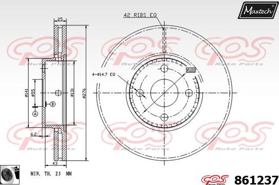 Maxtech 70160006 - Комплект направляющей гильзы, тормозной поршень autospares.lv