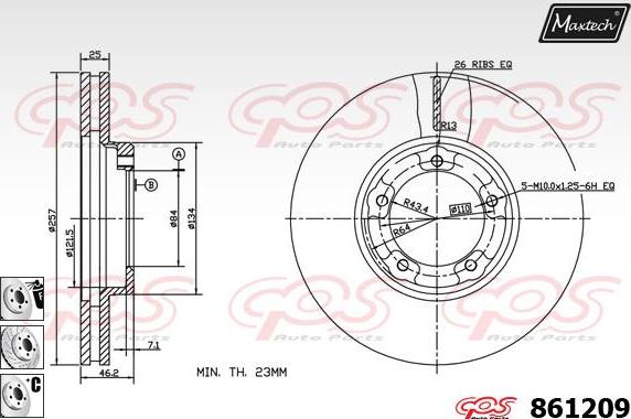 Maxtech 70160007 - Комплект направляющей гильзы, тормозной поршень autospares.lv