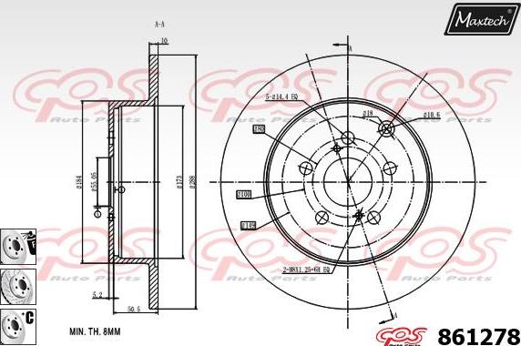 Maxtech 70160087 - Комплект направляющей гильзы, тормозной поршень autospares.lv