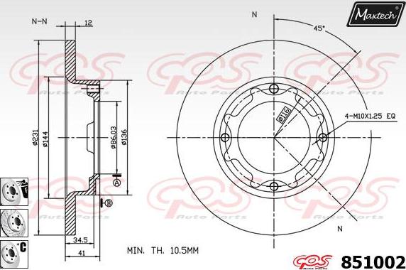 Maxtech 863007 - Тормозной диск autospares.lv