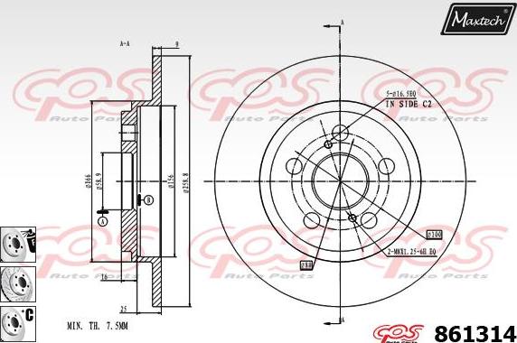 Maxtech 871529 - Тормозной диск autospares.lv