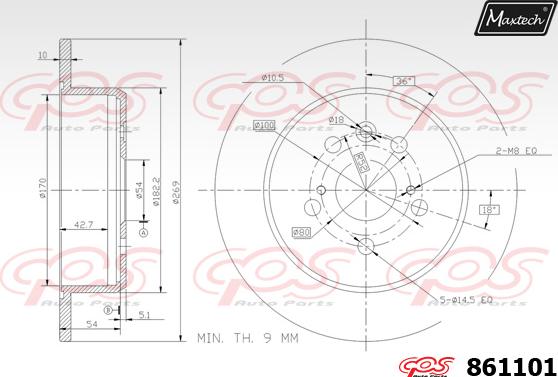 Maxtech 70160155 - Комплект направляющей гильзы, тормозной поршень autospares.lv