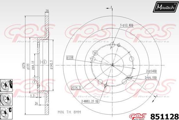 Maxtech 70160153 - Комплект направляющей гильзы, тормозной поршень autospares.lv