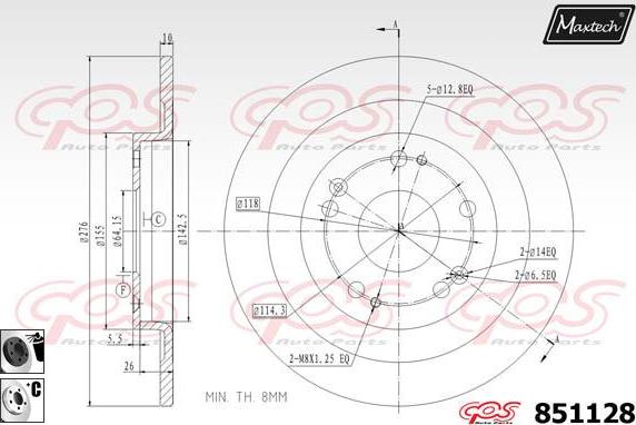 Maxtech 70160157 - Комплект направляющей гильзы, тормозной поршень autospares.lv