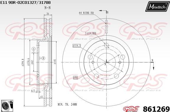 Maxtech 70160114 - Комплект направляющей гильзы, тормозной поршень autospares.lv