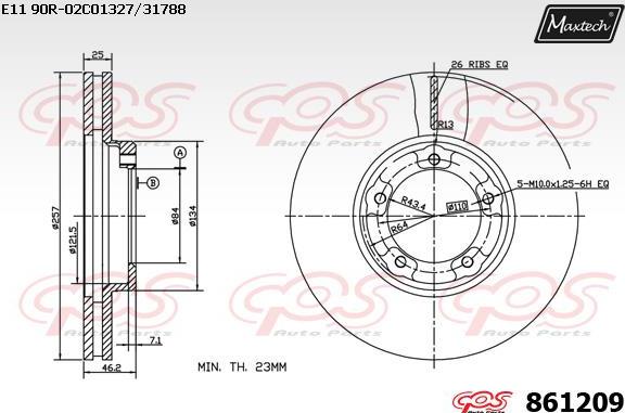 Maxtech 70160113 - Комплект направляющей гильзы, тормозной поршень autospares.lv