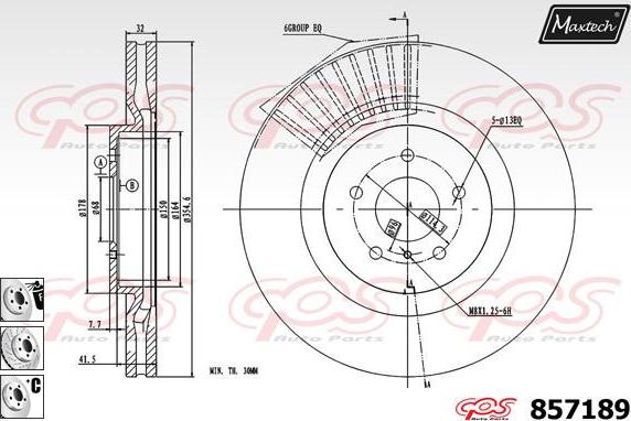 Maxtech 70160136 - Комплект направляющей гильзы, тормозной поршень autospares.lv