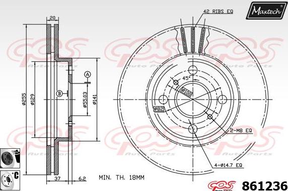 Maxtech 70160133 - Комплект направляющей гильзы, тормозной поршень autospares.lv