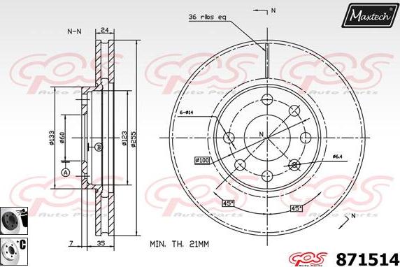 Maxtech 70160126 - Комплект направляющей гильзы, тормозной поршень autospares.lv