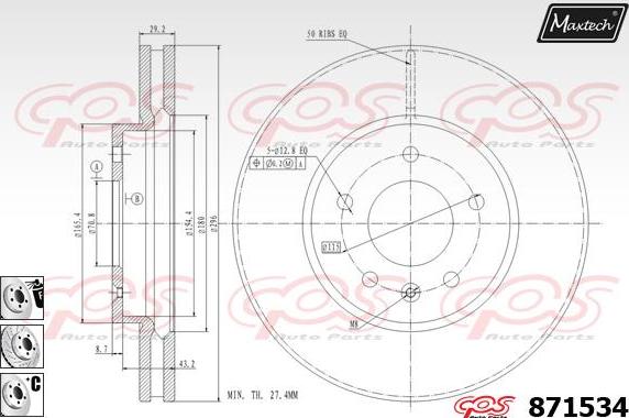 Maxtech 72961003 - Поршень, корпус скобы тормоза autospares.lv