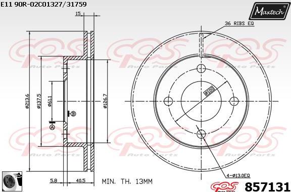 Maxtech 70180049 - Прокладка, поршень корпуса скобы тормоза autospares.lv