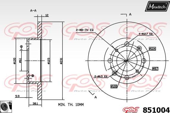 Maxtech 70180046 - Прокладка, поршень корпуса скобы тормоза autospares.lv