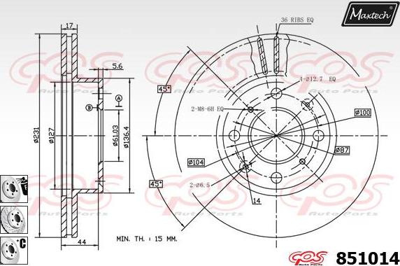 Maxtech 70180088 - Прокладка, поршень корпуса скобы тормоза autospares.lv