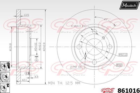 Maxtech 70180433 - Прокладка, поршень корпуса скобы тормоза autospares.lv