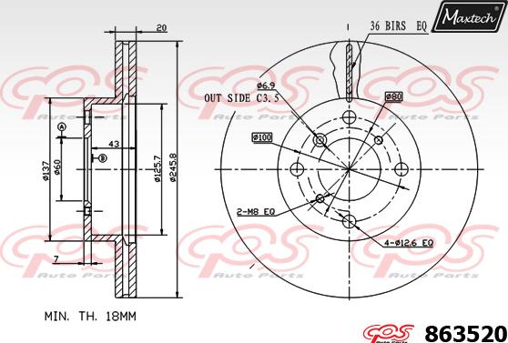 Maxtech 70180023 - Прокладка, поршень корпуса скобы тормоза autospares.lv