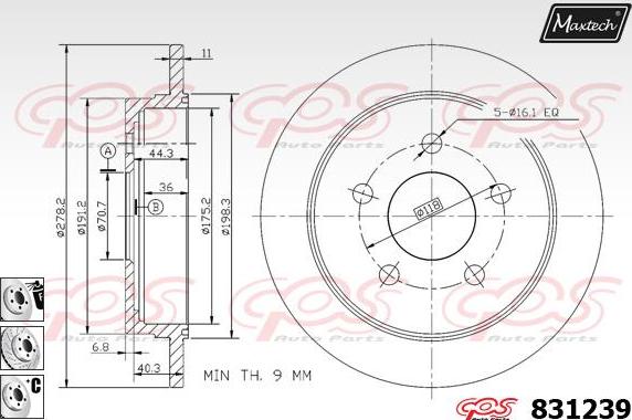 Maxtech 70180077 - Прокладка, поршень корпуса скобы тормоза autospares.lv