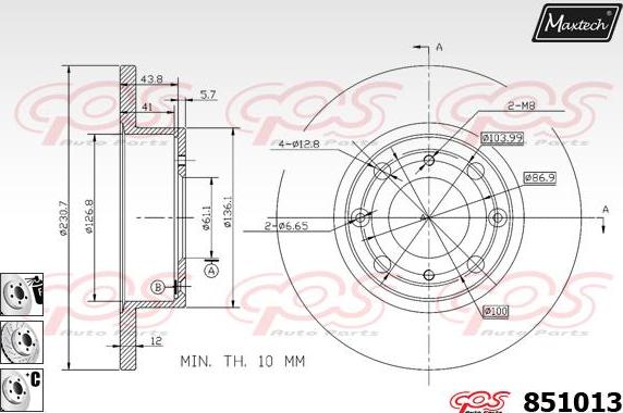 Maxtech 72934013 - Поршень, корпус скобы тормоза autospares.lv