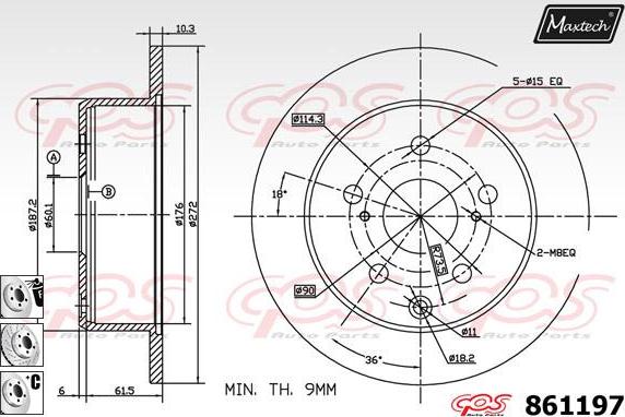 Maxtech 70180153 - Прокладка, поршень корпуса скобы тормоза autospares.lv