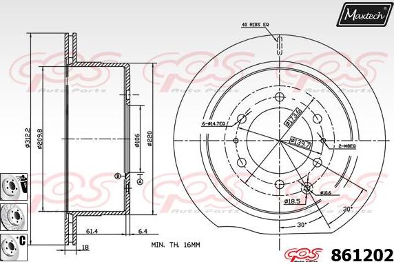 Maxtech 70203040 - Ремкомплект, тормозной суппорт autospares.lv