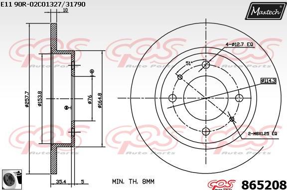 Maxtech 70180117 - Прокладка, поршень корпуса скобы тормоза autospares.lv