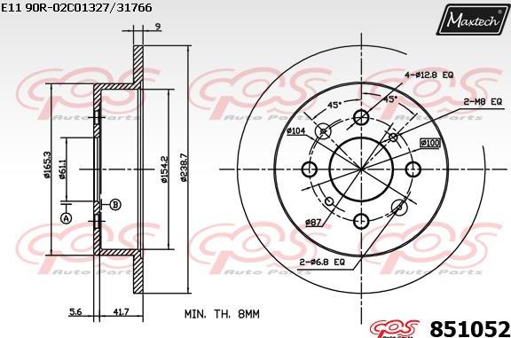 Maxtech 70180187 - Прокладка, поршень корпуса скобы тормоза autospares.lv